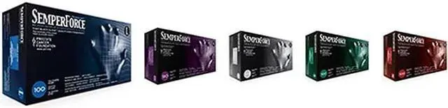 Alt view image 2 of 2 - Black Nitrile Gloves, Powder Free, Latex Free, Semperforce®, 100/Box Size SM-XXL