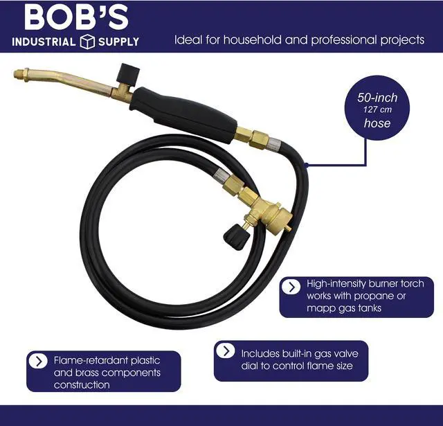 Alt view image 4 of 7 - BISupply Hand Held Propane Torch Kit - 50in Handheld Torch with Hose and Burners