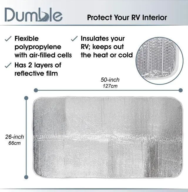 Alt view image 2 of 6 - Dumble | RV Door Window Shade RV Skylight Cover 50x26 Inch RV Window Insulation