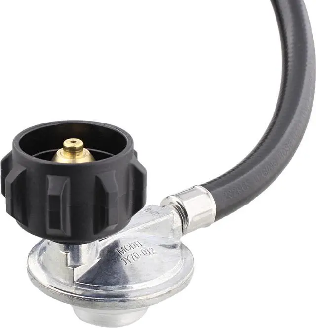 Alt view image 2 of 7 - BISupply Low Pressure Regulator Hose 8ft Steel Propane Gas Grill and Heater