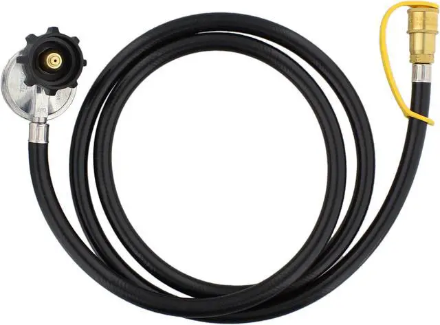 Alt view image 7 of 7 - BISupply Low Pressure Regulator Hose 8ft Steel Propane Gas Grill and Heater