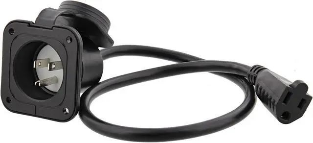 Alt view image 2 of 7 - Dumble Power Inlet Port Plug 125 Volt AC Port Plug 15 Amp RV Electrical Outlet