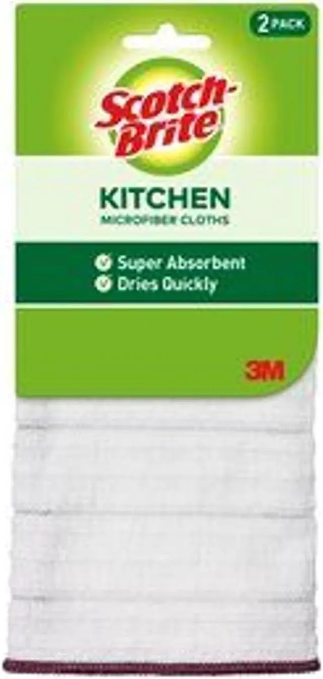 Alt view image 9 of 9 - 3M 90322 Microfiber Kitchen Cleaning Cloth, White, 2/Pack, 1 Pack