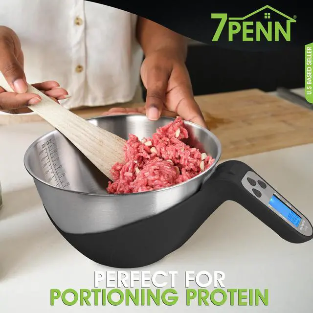 Alt view image 5 of 6 - 7Penn Digital Kitchen Food Scale - Black 70oz Bowl Scale with Handle up to 11lbs