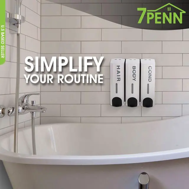 Alt view image 5 of 7 - 7Penn 3 Chamber Shower Dispensers - Soap and Shampoo Dispenser for Shower