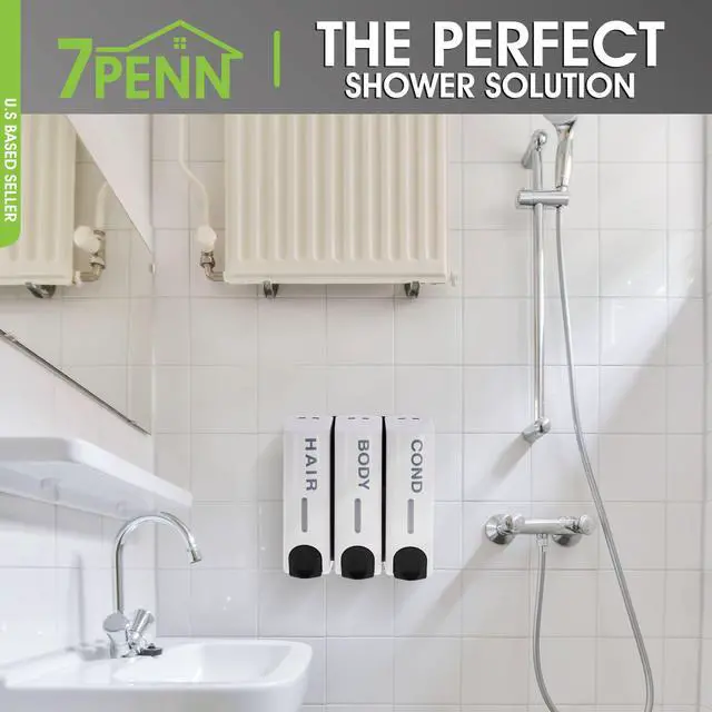 Alt view image 4 of 7 - 7Penn 3 Chamber Shower Dispensers - Soap and Shampoo Dispenser for Shower