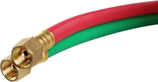 Alt view image 2 of 7 - ABN Oxy Acetylene Hose - 50ft 1/4in B Fitting Twin Welding Cutting Torch Hoses