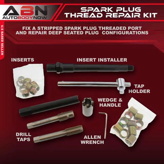 Alt view image 2 of 7 - ABN Spark Plug Thread Repair 14mm Metric Rethreading Set Rethreading Tool Kit