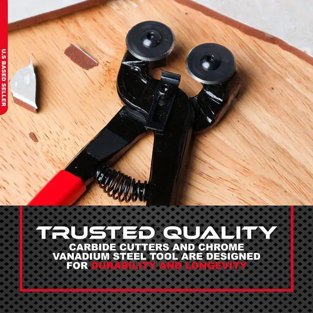 Alt view image 9 of 11 - ABN Glass Tile Nippers, Premium Carbide Cutting Wheels with Comfort Grip Handle