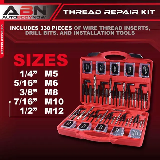 Alt view image 2 of 7 - ABN 338 PC Thread Repair Kit - SAE & Metric sizes Thread Restoration Kit