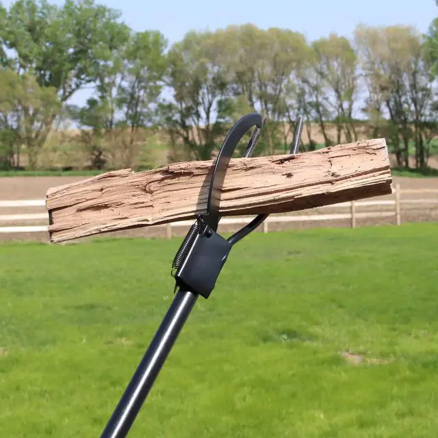 Alt view image 7 of 7 - 36 Inch 3 Prong Spring Handle Campfire Fireplace Wood Log Grabber Fire Tongs