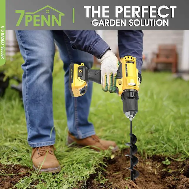 Alt view image 8 of 11 - 7Penn Garden Auger 3” x 24” Inch Rapid Planter – 3/8” Hex Drive Post Hole Digger
