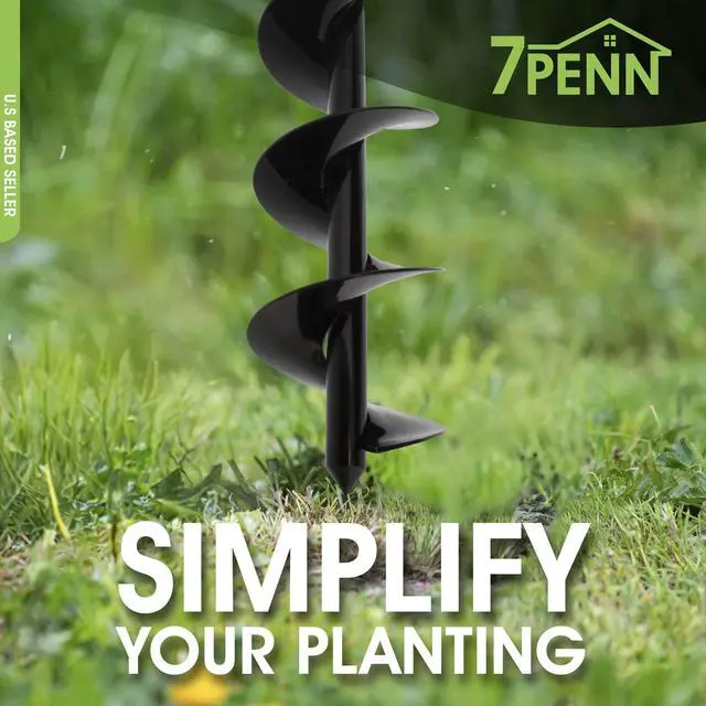 Alt view image 9 of 11 - 7Penn Garden Auger 3” x 24” Inch Rapid Planter – 3/8” Hex Drive Post Hole Digger