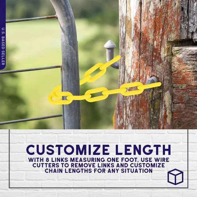 Alt view image 5 of 7 - BISupply Plastic Chain Barrier 125ft Yellow Plastic Halloween Chain for Crowds