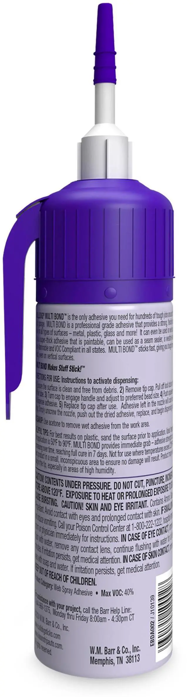 Alt view image 2 of 7 - Bulldog Multi-Bond Adhesive, 6 oz., White, Ideal for Hundreds of Shop and Garage Applications, Fast-Drying, Works on Wet Surfaces, Ideal for Metal, Fiberglass and Brick Adhesive