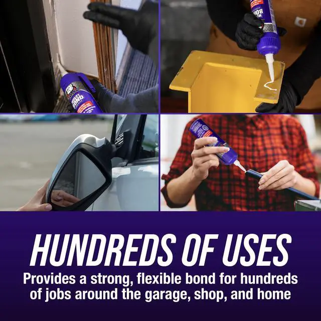 Alt view image 4 of 7 - Bulldog Multi-Bond Adhesive, 6 oz., White, Ideal for Hundreds of Shop and Garage Applications, Fast-Drying, Works on Wet Surfaces, Ideal for Metal, Fiberglass and Brick Adhesive