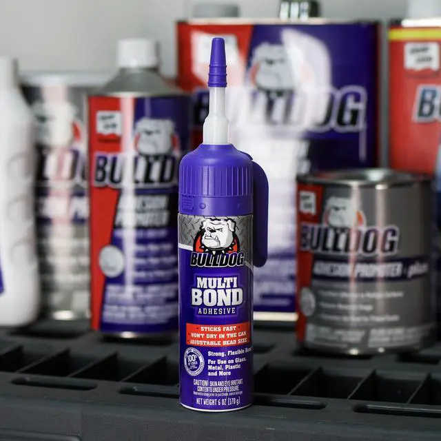 Alt view image 7 of 7 - Bulldog Multi-Bond Adhesive, 6 oz., White, Ideal for Hundreds of Shop and Garage Applications, Fast-Drying, Works on Wet Surfaces, Ideal for Metal, Fiberglass and Brick Adhesive