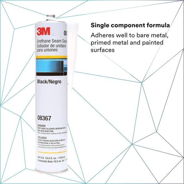 Alt view image 2 of 7 - 3M Urethane Seam Sealer, 08367, Black Color, High Solids, Flexible 10.5 fl oz