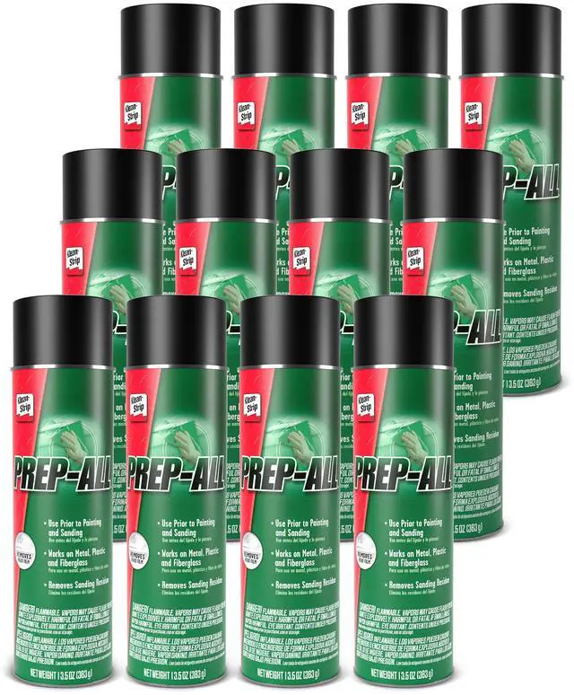 Main image of Klean-Strip Prep-All Wax and Grease Remover, Fast-Acting Degreaser, Effective on Metal, Plastic, Fiberglass, Automotive DIY, 13.5 Ounce Aerosol