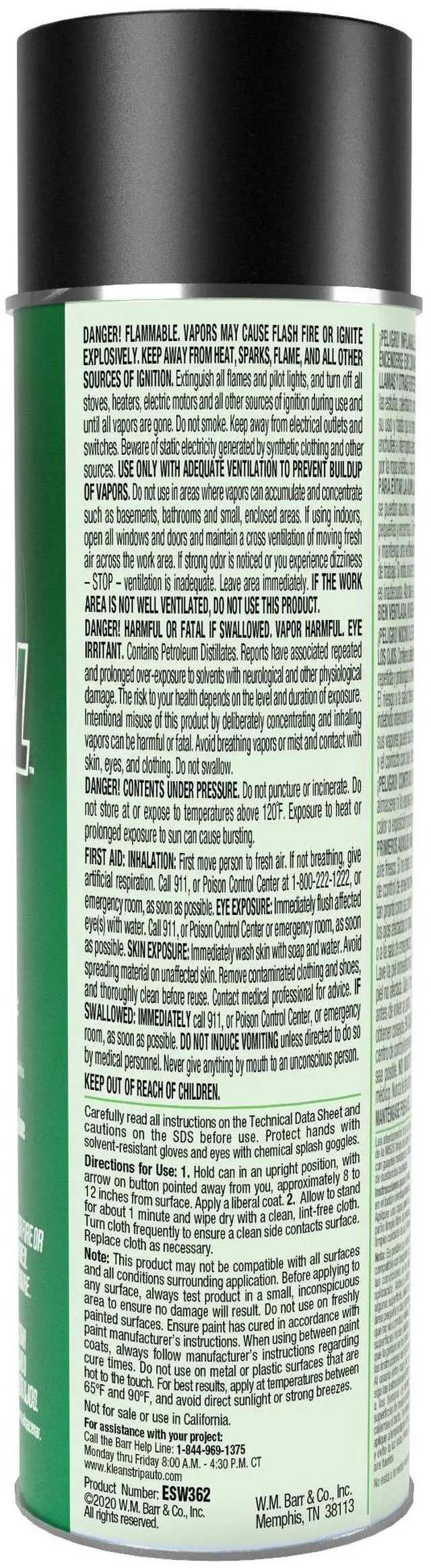 Alt view image 2 of 7 - Klean-Strip Prep-All Wax and Grease Remover, Fast-Acting Degreaser, Effective on Metal, Plastic, Fiberglass, Automotive DIY, 13.5 Ounce Aerosol