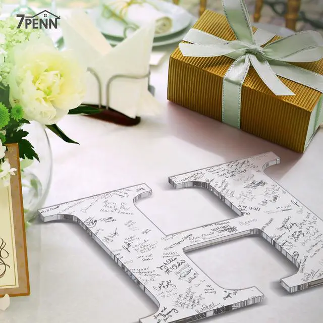 Alt view image 6 of 7 - 7Penn Big Letter H for Guest Book Signing - 22 Inch Acrylic Marquee Letter