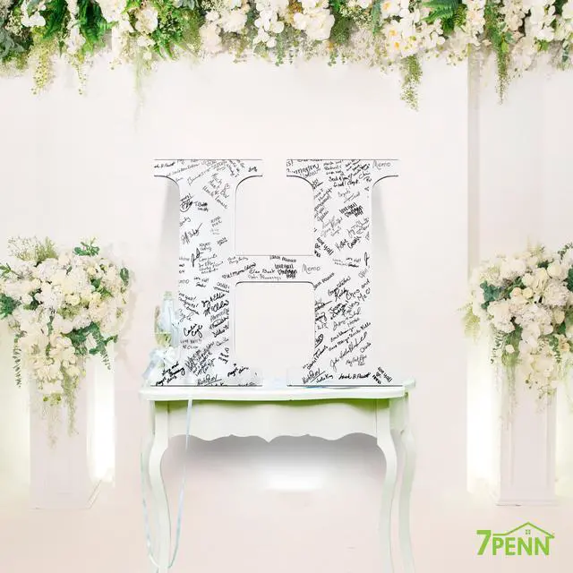 Alt view image 5 of 7 - 7Penn Big Letter H for Guest Book Signing - 22 Inch Acrylic Marquee Letter