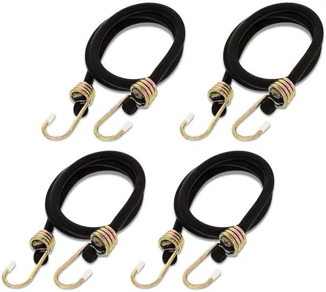 Main image of ABN | Bungee Cords with Hooks  36 Inch Black Bungee Strap Set, 4 Pack