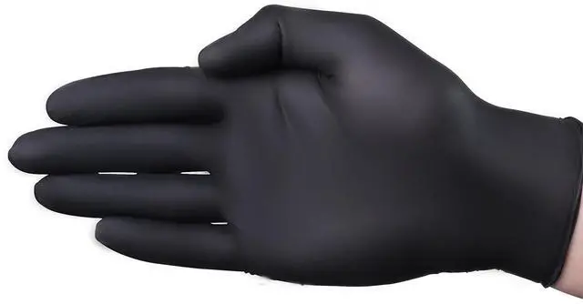 Main image of VGuard A11A34 Nitrile Gloves - 1 Box 100CT 3.5mil XL Black Disposable Gloves