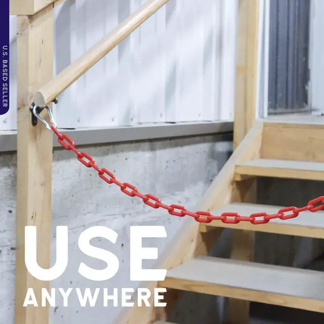 Alt view image 4 of 7 - BISupply Plastic Chain Barrier 125ft Red Plastic Halloween Chain Crowd Control