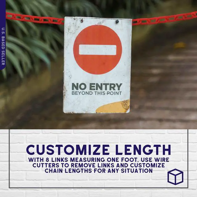 Alt view image 5 of 7 - BISupply Plastic Chain Barrier 125ft Red Plastic Halloween Chain Crowd Control