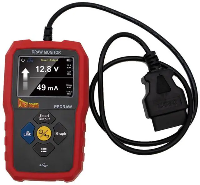 Main image of Power Probe PPDRAW Automotive Battery Voltage and Parasitic Draw Monitor - OBDII