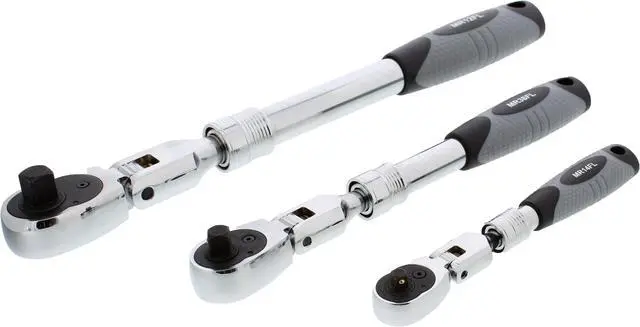 Alt view image 2 of 7 - 3 Piece Locking Flex Head/Extendable Ratchet Set