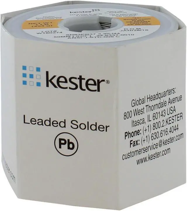 Main image of Kester Wire Solder Sn63Pb37 RA #66/44 .020"  24-6337-0010