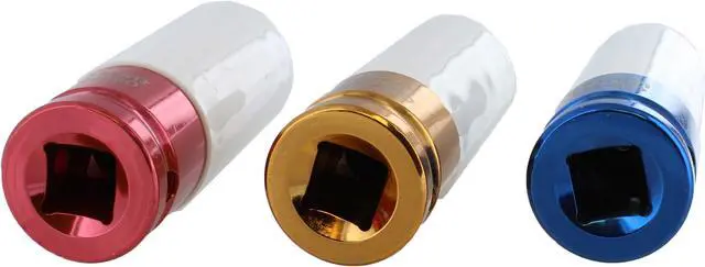 Alt view image 7 of 9 - ABN 1/2” Inch Impact Drive Lug Nut Socket & Extension Bar Non-Marring 4pc Set
