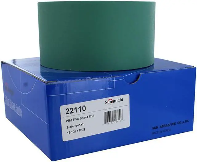 Alt view image 2 of 3 - Sunmight 22110 2-3/4" x 45YD 180 Grit PSA Film Sanding Sheet Roll