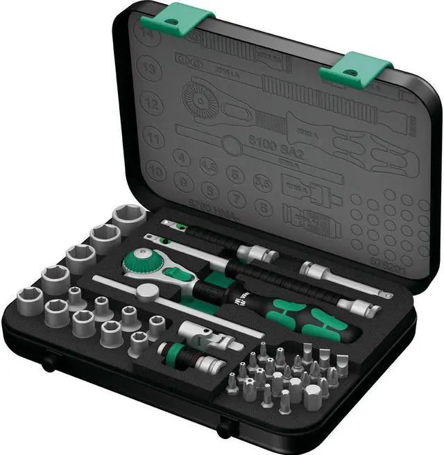 Main image of WERA 05003533001 1/4 in Drive Ratchet Set, Metric, 42 pcs