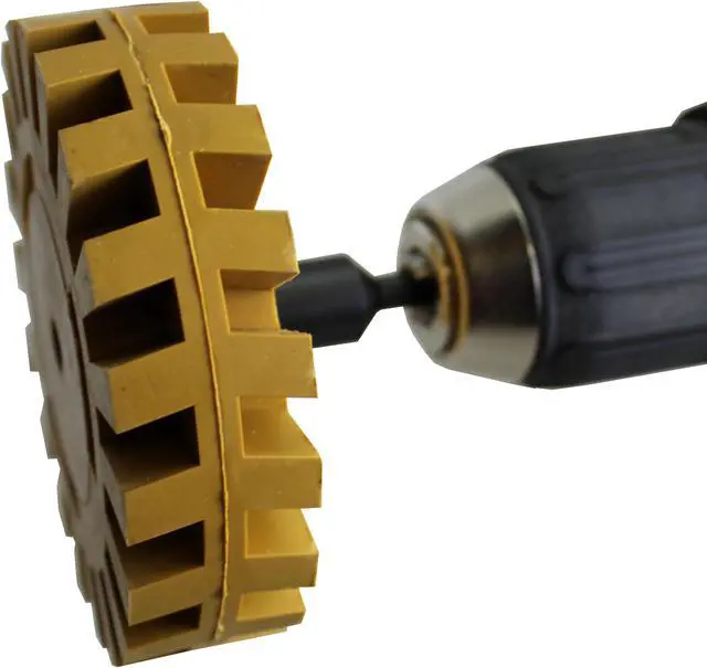 Alt view image 2 of 7 - ABN Rubber Eraser Wheel & Drill Adapter 1-Pack Adhesive Remover, Vinyl Decal, Graphics Removal Tool