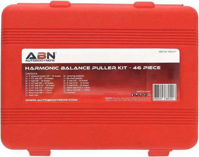Alt view image 7 of 13 - ABN Harmonic Balancer Puller Tool 46pc Flywheel Crankshaft Pulley Steering Wheel