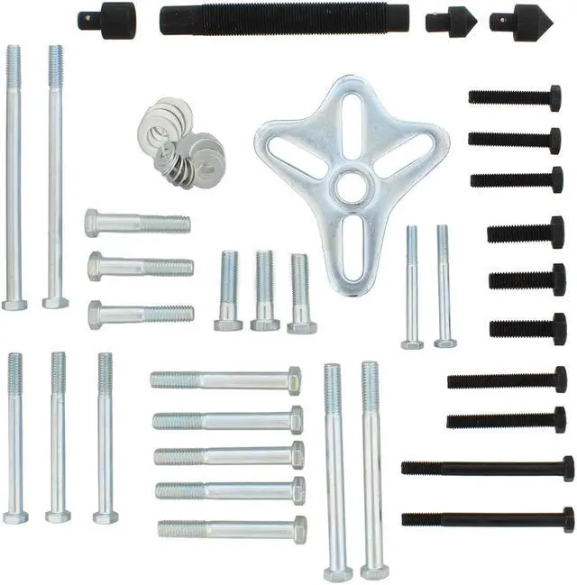Alt view image 4 of 13 - ABN Harmonic Balancer Puller Tool 46pc Flywheel Crankshaft Pulley Steering Wheel