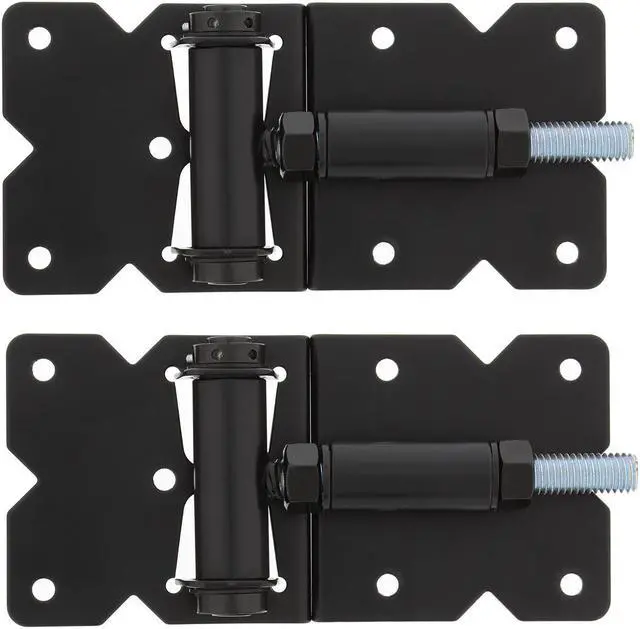Alt view image 5 of 14 - 7Penn Self-Closing Black Gate Hinge 2-Pack with Screws and Swing Adjuster Tool