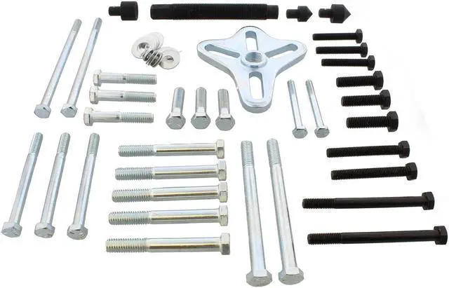 Alt view image 5 of 13 - ABN Harmonic Balancer Puller Tool 46pc Flywheel Crankshaft Pulley Steering Wheel