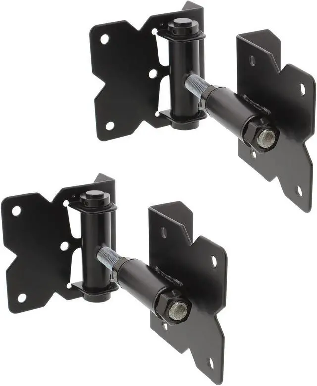 Alt view image 6 of 14 - 7Penn Self-Closing Black Gate Hinge 2-Pack with Screws and Swing Adjuster Tool