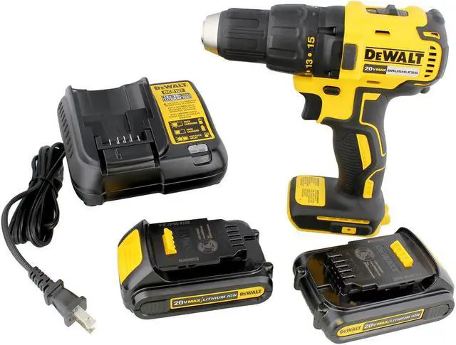 Alt view image 2 of 20 - Black & Decker/Dewalt DCD777C2 Max 20-Volt Compact Drill Driver Kit, Brushless Motor, 2 Lithium-Ion Batteries