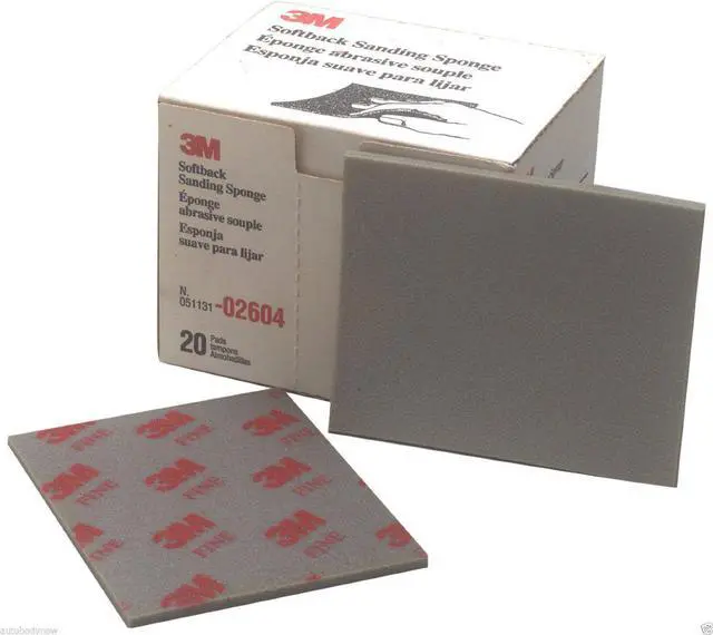 Main image of 3M 02604 Fine Softback Sanding Sponge Sheets 4-1/2 x 5-1/2 Inch, 20 per Box