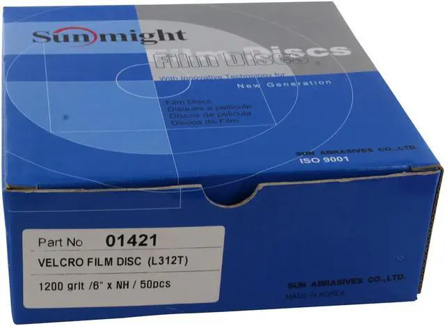 Alt view image 2 of 6 - Sunmight 01421 6" 1200 Grit Film Sanding Disc (No Holes), 50 Pieces