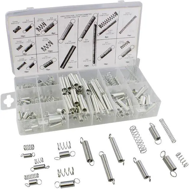 Alt view image 2 of 7 - ABN Compression & Extension Steel Wire Spring 200 pc Assortment Set Springs Kit