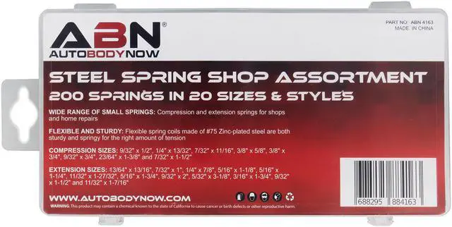 Alt view image 6 of 7 - ABN Compression & Extension Steel Wire Spring 200 pc Assortment Set Springs Kit