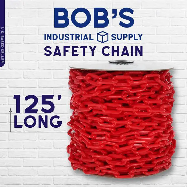 Alt view image 2 of 7 - BISupply Plastic Chain Barrier 125ft Red Plastic Halloween Chain Crowd Control