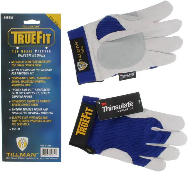 Alt view image 9 of 10 - Tillman 1485 True Fit Top Grain Pigskin Thinsulate Lined Work Gloves, Medium