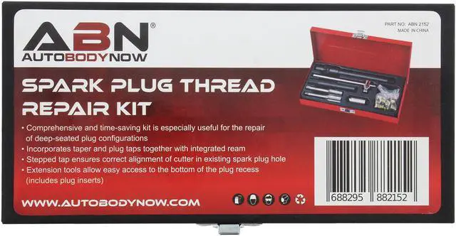 Alt view image 6 of 7 - ABN Spark Plug Thread Repair 14mm Metric Rethreading Set Rethreading Tool Kit